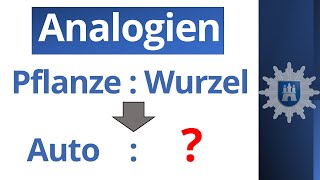 Wortanalogien im Einstellungstest  Logisches Denken  Zusammenhänge finden  Polizei Hamburg [upl. by Alyk422]