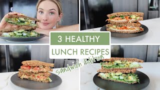 3 Healthy Easy Lunch Recipes  Sandwich Edition  Sanne Vloet [upl. by Ayekim]