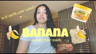 GANIER HAIR FOOD REVIEW  BANANA FOR DRY HAIR [upl. by Dnomal567]