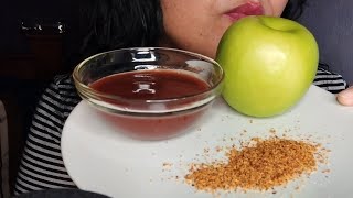 ASMR manzana 🍏 verde con chamoy y tajin [upl. by Alroi]