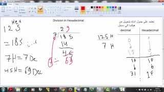 hexadecimal division in Arabic [upl. by Kimber]