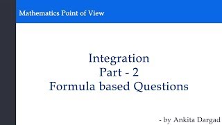 basic formula based questions on integration in hindi [upl. by Pattin]