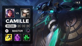 Camille vs Irelia TOp  KR Master  Patch 145 Season 14 [upl. by Ahsekam]