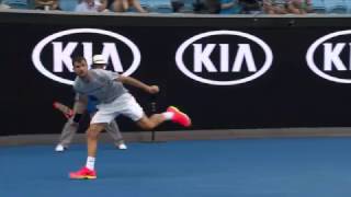 Grigor Dimitrov Slipps on the court AO 2017 vs Denis Istomin [upl. by Alyek873]