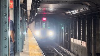 MTA New York City Subway Utica Avenue Bound Bombardier R142 4 Express Train  Nevins Street [upl. by Karlotta]