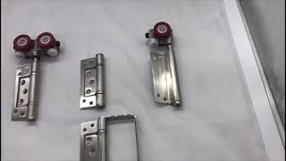 Wooden accordion folding door hinge rollers bifold door hardware [upl. by Hahsi]