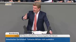 Bundestag Debatte über Bundeseinheitliche Netzentgelte für Strom am 26012017 [upl. by Killion740]