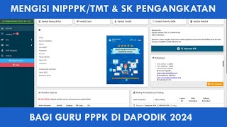 CARA MENAMBAHKAN NIPPPKTMT amp SK PENGANGKATAN BAGI GURU PPPK DI APLIKASI DAPODIK 2024 [upl. by Aitnas]