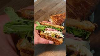 Delicious Smashed Croissant Sandwich Breakfast recipe croissant ideas [upl. by Ahsieyn]