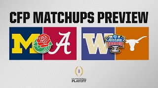 CFP Matchups Preview Is Alabama FAVORED over No 1 Michigan in the Rose Bowl  CBS Sports [upl. by Murrah751]