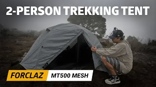 Foggy Day Tent Setup and Review Dome Trekking Tent  2 Person  FORCLAZ MT500 Mesh [upl. by Aekal]