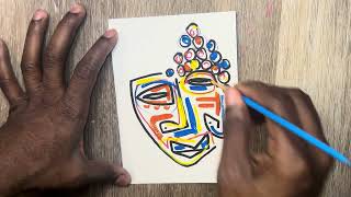 Easy Sketching Technique For Beginners Posca Paint Pen Tutorial Colorful Face Painting [upl. by Cirilla]