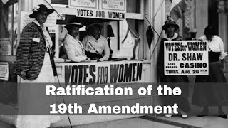 18th August 1920 Ratification of 19th Amendment of the US Constitution guarantees female suffrage [upl. by Crowell]