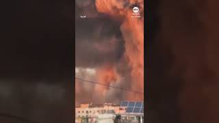 Massive blasts rock Beirut after Israeli airstrike [upl. by Elleina66]