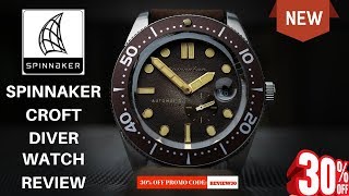 SPINNAKER CROFT MENS DIVER WATCH REVIEW MODEL SP505802 2019 [upl. by Ardnot]