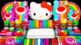 Slime Mixing Random Piping Bags 🌈 Mixing Rainbow LOTSO amp Sanrio Hello Kitty Into GLITTER Slime [upl. by Anasiul]