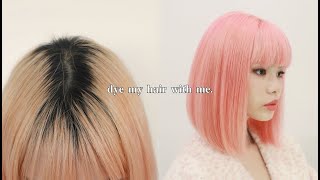 dyeing my hair from an orange mess to pastel pink [upl. by Niai]