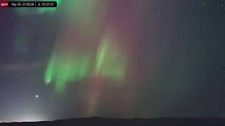 Sep 29 2024 Aurora Borealis Over Iceland in 4K Ultra HD [upl. by Elime768]