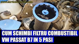 TUTORIAL Cum schimbi filtru motorina VW Passat B7 20 TDI in 5 pasi simpli [upl. by Ibmat]