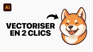 Comment vectoriser une image créée par IA en 2 clics sur Illustrator  Tuto [upl. by Ettevram]