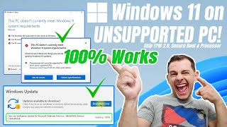 How to Install Windows 11 on Unsupported PC Updates Works 100 [upl. by Bucher234]