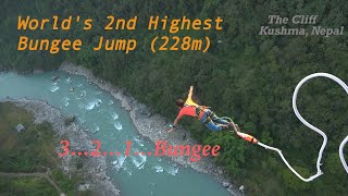 Worlds 2nd Highest Bungee Jump 228m  Kushma Nepal  TheCliff  Bungy  HR Shadhin [upl. by Acinimod]