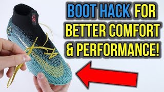 EASY LACING TIP FOR BETTER COMFORT AND PERFORMANCE FOOTBALL BOOT LIFE HACK [upl. by Irik]