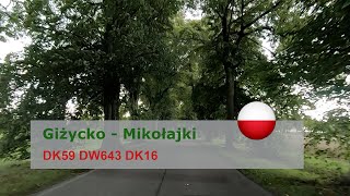 🇵🇱 Driving in Great Masurian Lake District in Poland from Giżycko to Mikołajki [upl. by Warrenne]