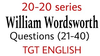 Wordsworth questions  Wordsworth MCQS  Vipul classes [upl. by Yllak]