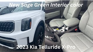 2023 Kia Telluride XPro New sage green interior color [upl. by Doomham783]