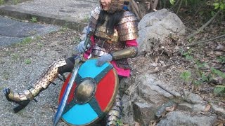 DIY lamellar armour made of plastic recycled material forLARP grv cosplay part 5 [upl. by Dippold]