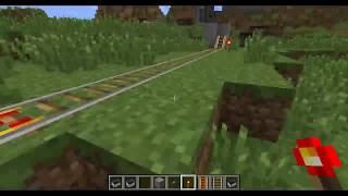 Minecraft  Powered Rail and Minecart Basic Track Setup [upl. by Barbabas]