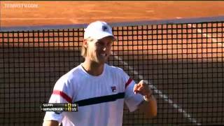 Seppi Hits Rome Hot Shot Tweener Against Wawrinka [upl. by Ogirdor]