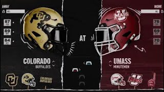 College Football 25  H2H  Colorado  UMass [upl. by Vitalis]