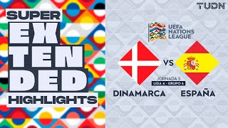 SUPER EXTENDED HIGHLIGHTS  Dinamarca vs España  UEFA Nations League 2024  TUDN [upl. by Licht333]