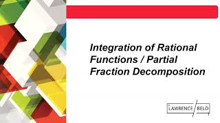 Intergration of Partial Fractions Lecture 25  Integral Calculus [upl. by Kreg949]