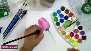 Watercolor tutorial in Hindi Watercolour supplies for beginners  Camel watercolour cakes part 1 [upl. by Mcclimans]