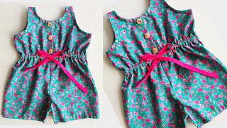 Baby Jumpsuit Cutting and stitching Very Easy Tutorial Baby Jumpsuit [upl. by Eisen]