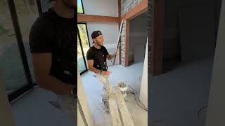 Finishing drywall Corner Bead with a Tomahawk SimcoeDrywall DrywallTips constructionhacks [upl. by Suoirrad]