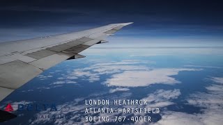 Delta DL85 Full Flight  London Heathrow to Atlanta Boeing 767400ER with ATC [upl. by Nalyr186]