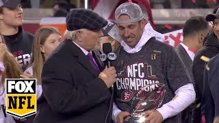 The San Francisco 49ers NFC Championship trophy ceremony  FOX NFL [upl. by Loutitia]