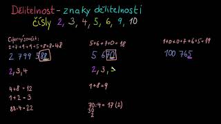 Znaky dělitelnosti přirozených čísel  2 3 4 5 6 9 10  Dělitelé a násobky  Khan Academy [upl. by Grodin]