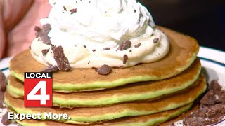 Taste Test IHOPs Girl Scout thin mints pancakes [upl. by Kenna]