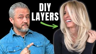 Easy DIY Layered Haircut ANYONE CAN DO [upl. by Zap495]