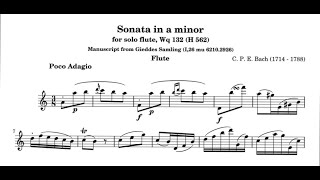 CPE Bach Flute Sonata in A minor Wq 132 [upl. by Harms]