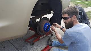 putting 125 inch wheel spacers on 2010 Toyota tundra [upl. by Devinne700]