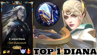 Wild Rift Diana  Top 1 Diana Sentinel Skin Gameplay Rank Challenger [upl. by Ulla]