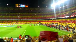 The Catalan mosaic on Camp Nou during quotEl Clásicoquot and anthem [upl. by Sari]