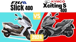 FKM Slick 400 vs Kymco Xciting S 400i  Side by Side Comparison  Specs amp Price  2024 [upl. by Zurheide]