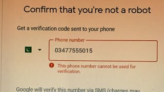 this phone number cannot be used for verification  confirm youre not a robot gmail problem 2024 [upl. by Girovard]